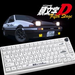 Accessories Keycap Set for Mechanical Keyboard,Initial D Theme with Hiragana and AE86 JDM Elements,125 Keys,PBT,Cherry Profile,Dye Sublimati