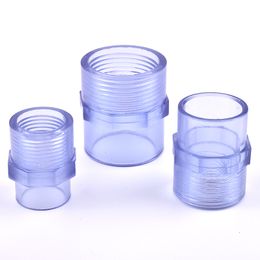 1pc UPVC Pipe Transparent 1/2"To 2" Female Thread Connectors Watering Tube Adapter Fittings Aquarium Fish Tank Socket Joints