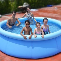 180*73cm Adult Childrens Inflatable PVC Round Swimming Pool Summer Home Outdoor Bathtub Clip Net Thickened Cushion Pool 240403