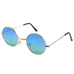 Sunglasses Fashion Round Frame Metal Ocean Sheet Dazzling Coating Cool For Men And Women UV 400 Protection