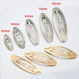 20Pcs Metal Hair Clips 40/50/60/70/80mm Blank Oval Hairpins Base for Jewellery Making DIY Barrette Hairgrip Hairclip Accessories