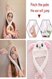 LED Toys Bunny Moving Ears Hat Cartoon Plush Flash Party Birthday Gift light Luminous Airbag Blink Jumping up Hat for Kids Adult2254462