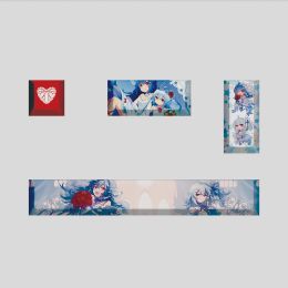 Accessories 4Pcs/Set Genshin Impact Novelty Allover Dye Subbed DIY Keycaps Spacebar Pbt Custom Mechanical Keyboard Cute Anime Beauty Girl