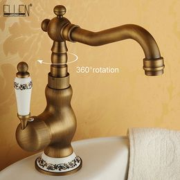 Bathroom Sink Faucet Antique Bronze Vessel Basin Faucet Water Tap Single Handle Cold and Hot Water FA9100-4