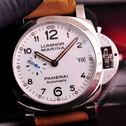 Men's Watch Gift Panerrais Temperament Watch Sapphire Mirror Swiss Automatic Movement Size 44mm Cowhide Strap with Original Needle Buckle 3BQQ