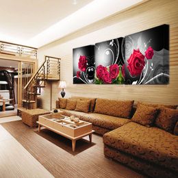 Diamond Painting Mural Rose Flower Triptych 5D Diamonds Embroidery Picture Rhinestones round Drill Home Decor Holiday gift 3pcs