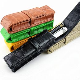 High Quality Leather Fountain Pen Case / Bag for 2 Pens - color Pen Holder / Pouch