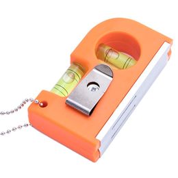 2in1 Mini Pocket Level Tool Horizontal Vertical 2 Bubble Spirit Leveller Metal Key Chain Hook Factory Machinery Level Instrument