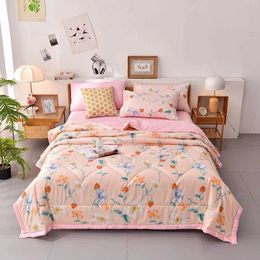 Blankets WASART Fashion printed summer air conditioning thin quilt blanket adult baby bedspread cool comforter queen king size 150/180