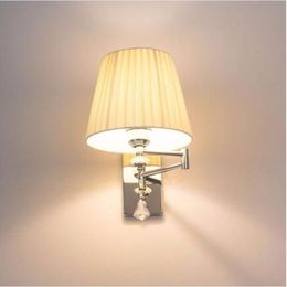 Modern Sconce Wall Lights Luminaria Bedside Reading Lamp Swing Arm Wall Lamp E27 Crystal Wall Sconce Bathroom Lights256G