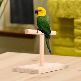 Natural Wooden Parrots Swing Toy Birds Colorful Beads Bird Supplies Bells Toys Perch Hanging Swings Cage for Pets