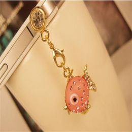 3.5mm Hot sale Colorful diamond small goldfish phone dust plug for Iphone for xiaomi for Htc