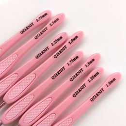 16 Sizes Gradient Pink Knitting Needles Plastic Crochet Hook Full Set Soft Ergonomic Grip for Weaving Sewing braid Kit DIY Craft