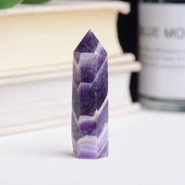 1pc Natural Dreamy purple Crystal Point Rock Mineral Specimen Obelisk Wand Reiki Healing Stone Home Decoration