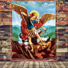 Tapestries Jesus Virgin Mary Tapestry Home Decorative Angel Aesthetic Accessory Bohemian Wall Hanging Decoration Christ Room Decor