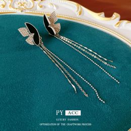 Personalised Diamond Butterfly Tassel Korean Instagram, Minimalist Design, No Holes, Bone Clip, Niche Ear Accessories for Women