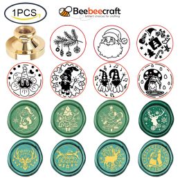 1PC Christmas Elk Wax Stamp Head 25mm Vintage Craft Sealing Stamp Head for Envelopes Wedding Invitations Gift Scrapbooking