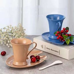 Nordic Wave Ceramic Coffee Mug And Saucer Set Christmas Gifts Creative Home Office Drinkware Milk Tea Breakfast Cup Novelty Gift