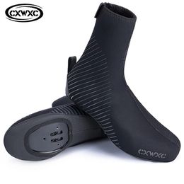 CXWXC Bicycle Overshoes Road Bike Rain Winter Shoe Cover Cycling Boot Cover Neoprene Water-resistant Shoe Toe Full Booties Cover