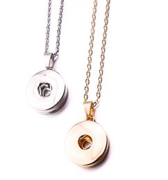Simple Silver gold Plated 12mm 18mm Snap Button Necklace For Women Snaps Buttons Jewelry1419622