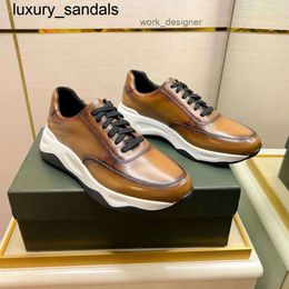 Berluti Business Leather Shoes Oxford Calfskin Handmade Top Quality handmade low top sports Scritto patterned up casualwq UB04