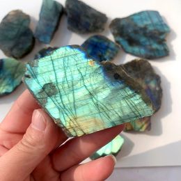 Natural Crystal Colourful Labradorite Moonstone Bright Colour Raw Stone Slice Stones Ornament Moonstone ForJewelry Making