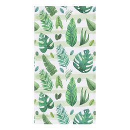 Fresh Tropical Green Leaf 45x75 Microfiber Kitchen Towel for Hand Dry Bathroom Cleaning Cloth Set Printed Beach Towels