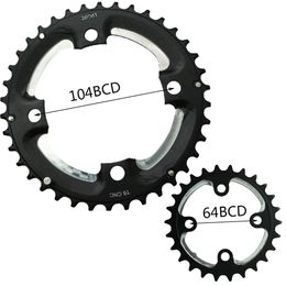 AL7075 alloy aluminum 26T 64BCD Crankset chainring 38T 104BCD Chainwheel chain wheel For 9S 10S MTB mountain bike crank set