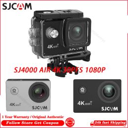 Cameras SJCAM Action Camera SJ4000 AIR 4K 30PFS 1080P 4x Zoom WIFI Motorcycle Bicycle Helmet Waterproof Cam Sports Video Action Cameras