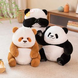 Plush Dolls 1 cute 30cm giant panda plush toy cute panda bear pillow filled with soft material birthday gift for children and girls J240410