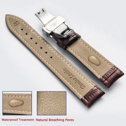 For Tissot Seiko Calfskin Leather Watch Band 18mm 20mm 22mm 24mm Straps with Butterfly Buckle Smartwatch Wrist Strap Correa