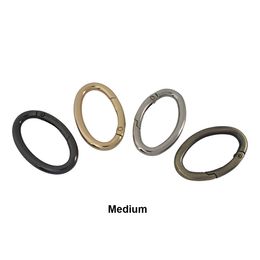 1x Metal Oval Ring Snap Hook Spring Gate Trigger Clasps Clips for Leather Craft Belt Strap Webbing Keychain Hooks S/M/L
