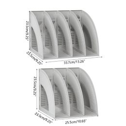 Multi-grid File Holder 3-Grid Document Organiser 4-Grid File Holder Colourful Bookend Stackable for Home Office School Y3NC