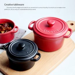 Casserole With Lid Ceramic Soup Creative Stew Baking Mould Dessert Steamed Egg Lunch Saucepan Cookware Bakeware Thermal Cooker