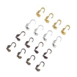 200pcs/Lot 3.7mm End Calottes Crimps Beads Cove Clasps Hook Ball Chain Connectors For Jewellery Making Findings DIY Necklace