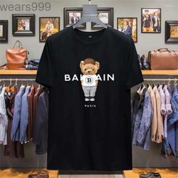 Mens t Shirts Oversize T-shirt for Men Funny Bear Letter Print Shirt Casual Women Summer Clothing O-neck Man Tshirt Y2k Tops Xs-6xl 4YLK