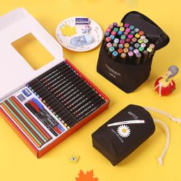 Double Headed Marker Set Best Colouring Markers Alcohol Oily Colour Sketching Draw Graffiti Aesthetic School Supplies Stationery