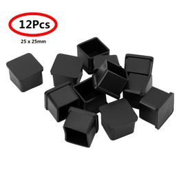 12Pcs Chair leg caps Covers Square Shaped PVC Rubber Furniture Foot Table Chair Leg End Caps Covers Tips Floor Protectors