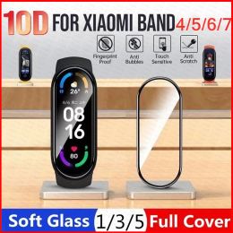 Screen Protector Soft Glass For Xiaomi mi band 8 4 5 6 7 Full Cover Protective Film For Miband 7 Case Smart Watch Strap Bracelet