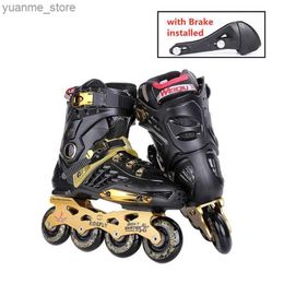 Inline Roller Skates Slalom FSK Inline Skates Patines for Adults Daily Skating Sports with 85A PU Wheels ABEC-7 Bearing Aluminium Alloy Frame Base Y240410