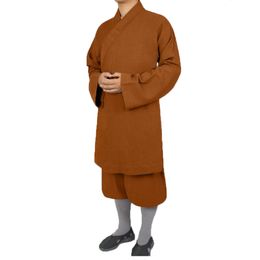 UNISEX Autumn high-grade Thick Cotton&Linen Shaolin Monk Kung Fu Clothing Zen Buddhist Lohan/Arhat Suits Lay Uniforms