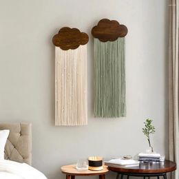 Tapestries Room Decor Wall Hanging Tapestry Cloud Tassel Handmade Solid Color Home Living Decorations 30x100cm