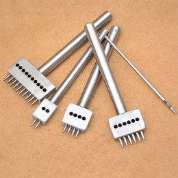 4mm Spacing Lacing Stitching Chisel Set Hole Punch Tool DIY Hole Cut Leather Punching Hand Perforated Round 1/2/4/6/10/ Hole