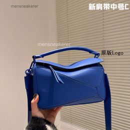 2024 Leather Loeew One Style Bags Puzzle Geometric Designer Pillow Handheld Bag Shoulder Crossbody Genuine Cowhide Women's Versatile Fashion New X 1UBX