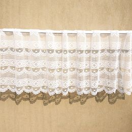 1pc Lace Coffee Curtain Window Tulle Wave flower Style Curtains For Living Room Kitchen Treatments Voile Curtain Festival Decor