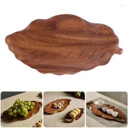 Plates Wooden Decorative Tray Table Decoration Tea Natural Finish Hand Carving Home Decor Leaf Design Platter Kitchen Restaurant