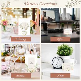 20pcs Heart Shape Metal Photo Clip Stands Wedding Table Number Name Place Card Holder For Birthday Party Table Sign Decor