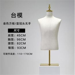 White Male Wood Mannequin for Cloth, Half Body Display Rack, Stage Model, Adjustable Height, Cloth Crafts, B061