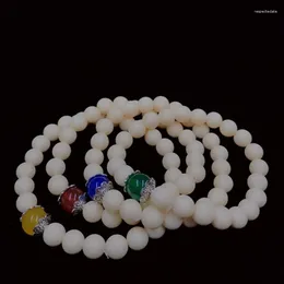 Strand Natural Ivory Nut Carved Round Beads Single-Minded Couple's Jewelry Bracelet Wholesale