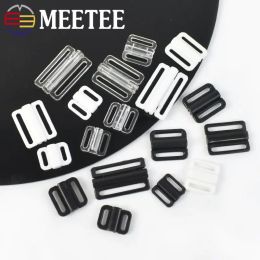 100Sets Meetee 8-25mm Plastic Bra Buckles Swimwear Adjust Front Closure Clip Bikini Clasp DIY Sewing Underwear Accessories